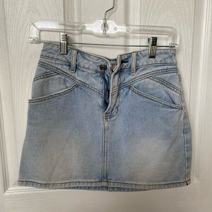 Light denim jean skirt